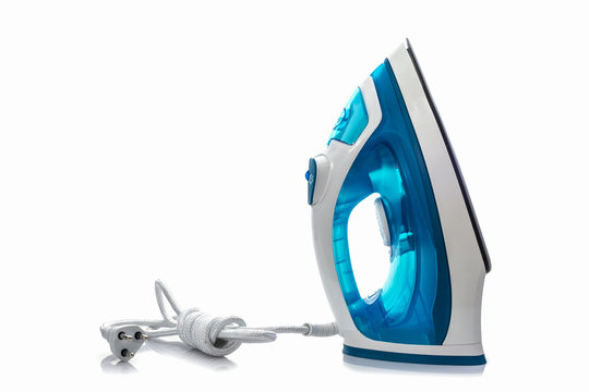 Steam iron on white background.