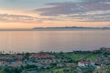 Catalina Island during sunrise viewed from Rancho Palos Verdes