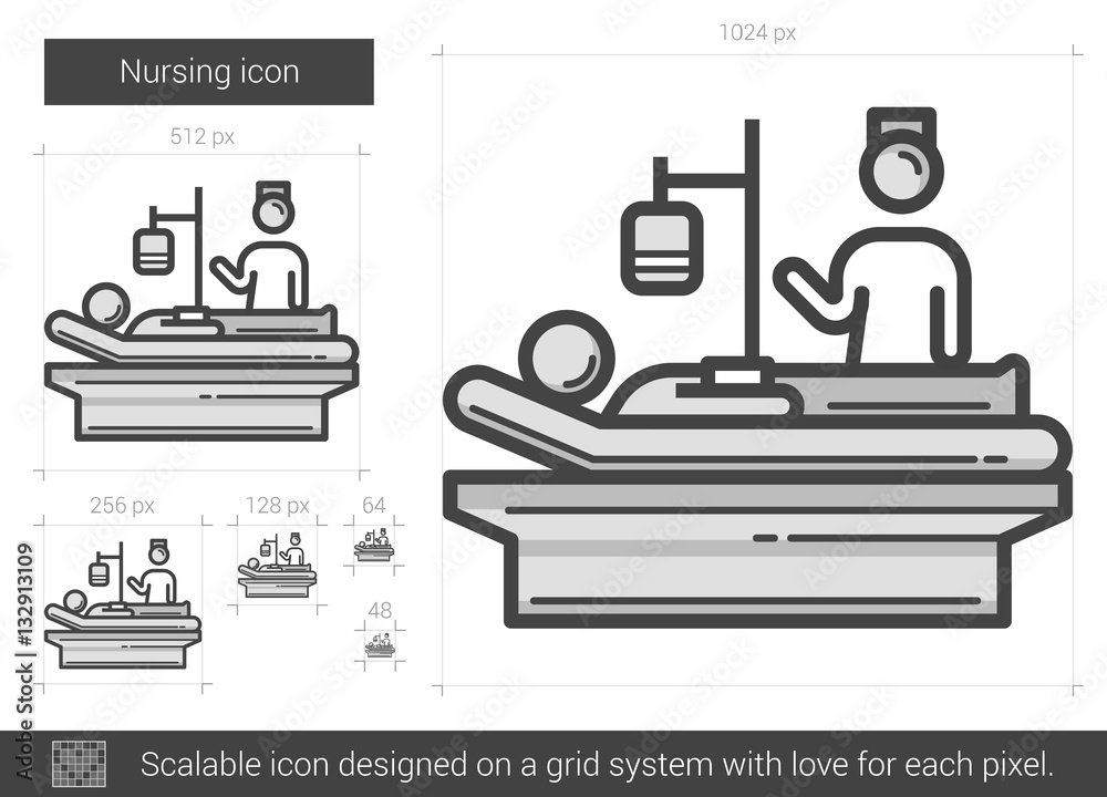 Canvas Prints nursing line icon.