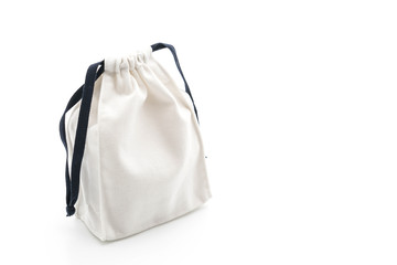 beautiful fabric bag on white