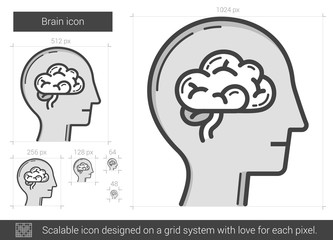 Brain line icon.