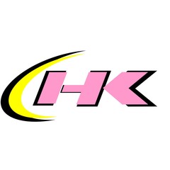 Vector initial letter HK logo icon pink color design template