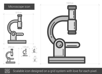 Microscope line icon.