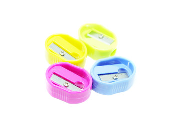 pencil sharpeners on isolated background