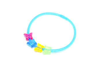 colorful toy bracelete on isolated white background