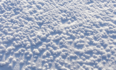 White snow texture in frosty day