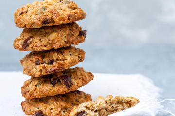 Homemade cookies with berries and seeds.