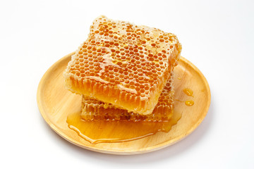 Fresh honey with honeycomb