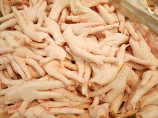 Raw chicken feet