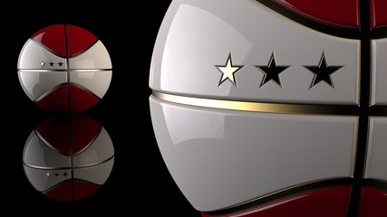 Naklejka premium Basketball. 3D illustration. 3D CG. High resolution.