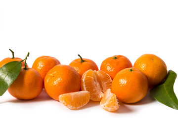 tangerines on a white background
