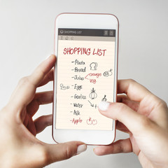 Shopping List Notes Groceries Refrigerated Concept