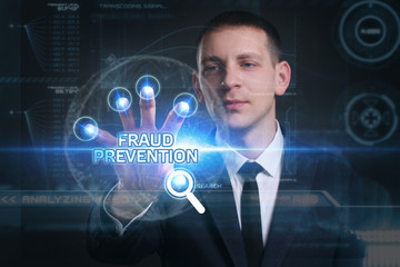 Business, Technology, Internet and network concept. Young busine