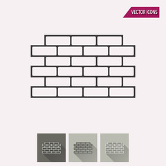 Brick wall - vector icon.