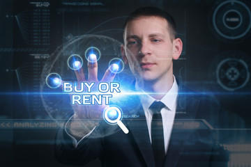 Business, Technology, Internet and network concept. Young busine