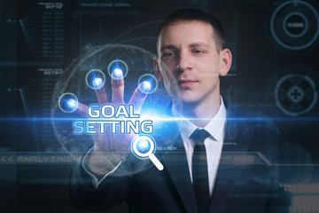 Business, Technology, Internet and network concept. Young busine