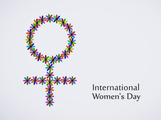 Illustration of Floral Women's Symbol for International Women's Day