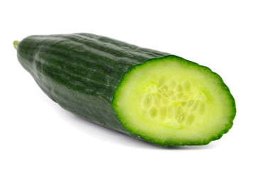 Fresh cucumbers on white background