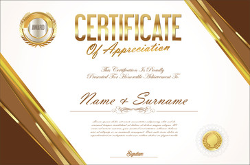 Certificate retro design template 