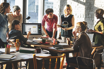 African Descent Brainstorming Working Workplace Concept