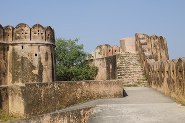 Fototapeta na wymiar Architectural construction a fort Djaygarh in Jaipur India 