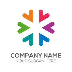 Fototapeta premium Colorful Circle Love Abstract Logo Vector