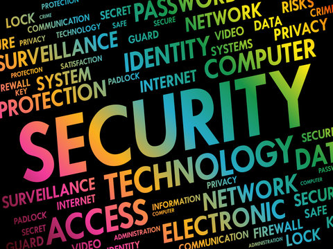 SECURITY word cloud collage, business concept background