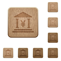 Yen bank office wooden buttons