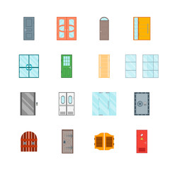 Front Doors Set. Vector