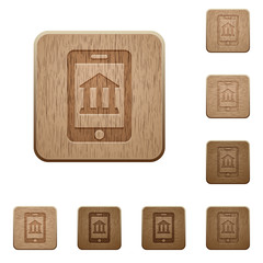 Mobile banking wooden buttons
