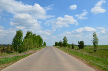 Fields near the garden in Russia