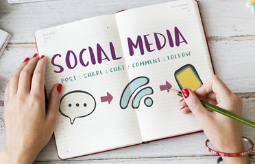 Social Media Communication Message Connecting Concept