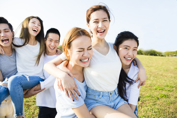 Fototapeta premium happy young group having fun together