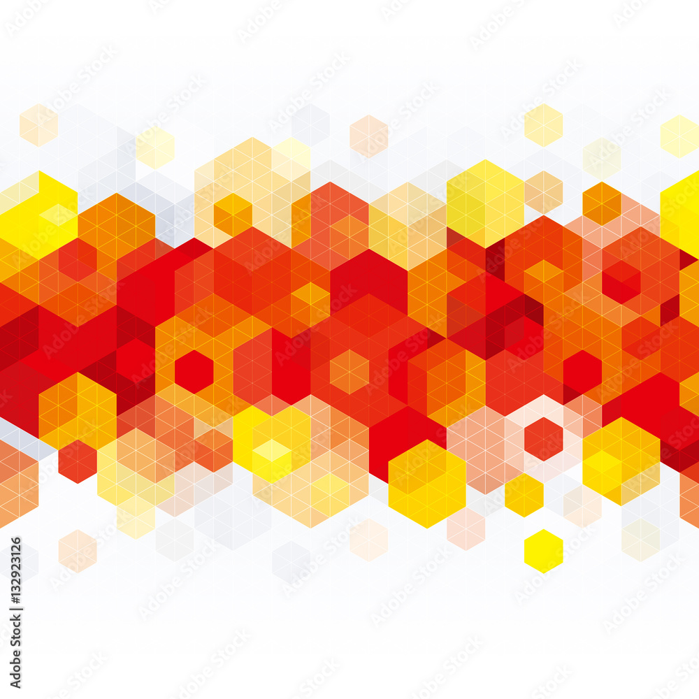 Poster abstract geometric shape red background.