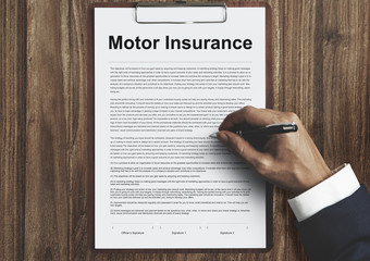Motor Insurance Legal Claim Contract Documents Concept
