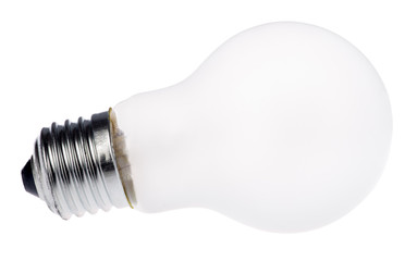 mat incandescent electric lamp on white