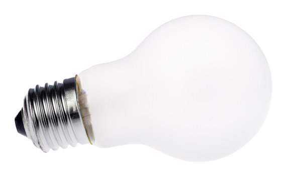 mat incandescent electric lamp on white
