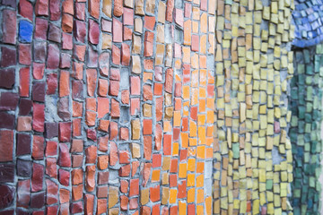 Mosaic tile background. Mosaic decoration in different colors