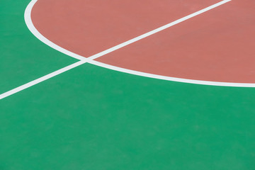 part of the central circle of a basketball court