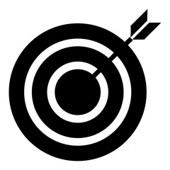 Target icon - Flat design, glyph style icon - Filled black