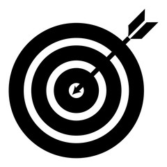 Target icon - Flat design, glyph style icon - Filled black
