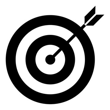 Target icon - Flat design, glyph style icon - Filled black