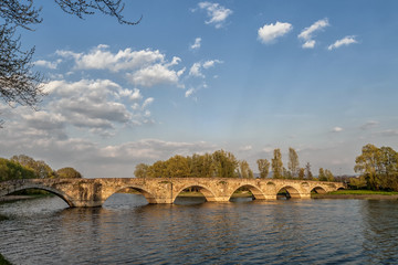 The famous Ponte Buriano bridge, Arezzo, Tuscany, Italy