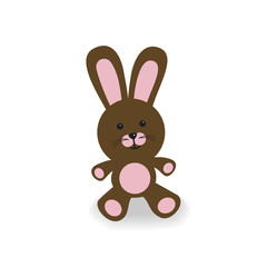 Brown and pink bunny