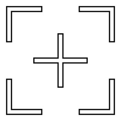 Obraz premium Target icon - Flat design, glyph style icon - black outline