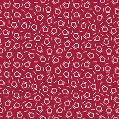 Abstract geometry red deco art memphis fashion pentagon pattern
