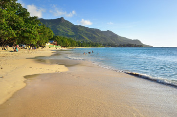 Sandy beach Beau Vallon, Mahe, SEYCHELLES
