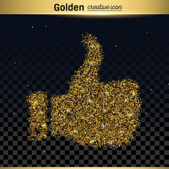 Gold glitter vector icon