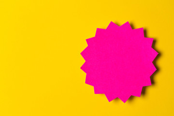 Blank promotional signs on a bright yellow background