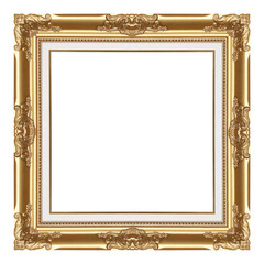 The antique gold frame isolated on white / frame background